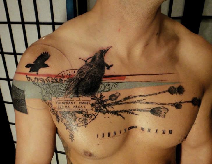 Details 158+ chest crow tattoo super hot